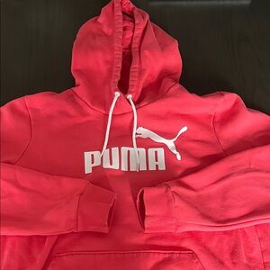Puma Coral Hoodie with White Logo